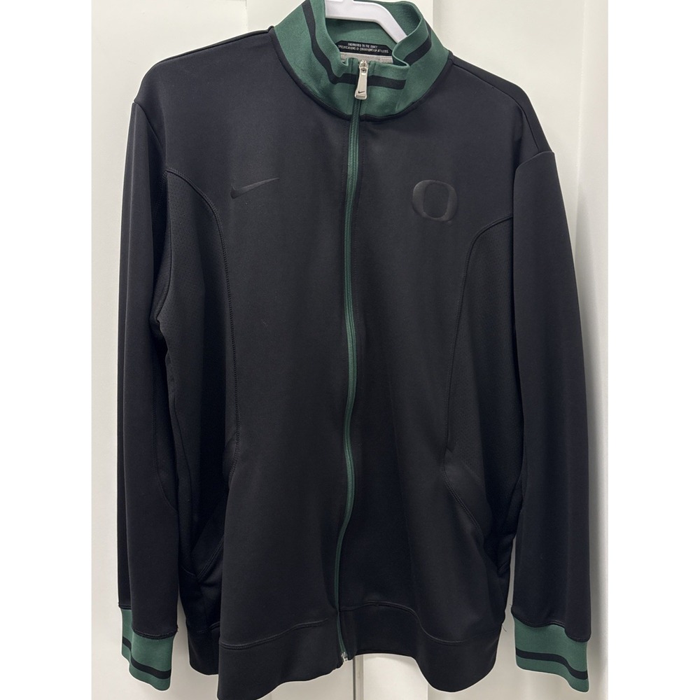 Nike  Dri Fit Oregon Ducks Mens Large Track Jacket Black Green